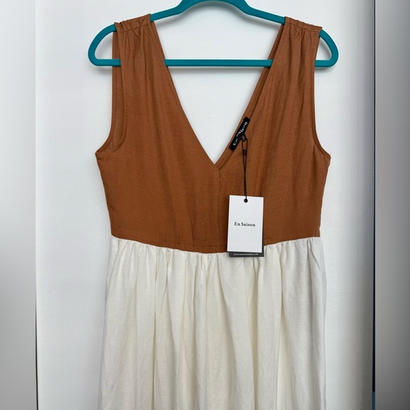 NWT Anthropology En Saison V-Neck Colorblock Maxi Dress - Picture 6 of 11